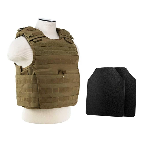 NcStar BUCCVPCVX2963T-A Vism By Ncstar BUCCVPCVX2963T-A Expert Plate Carrier Vest (Med-2Xl) With 10"X12" Level Iiia Shooters Cut 2X Hard Ballistic Panels BUCCVPCVX2963T-A