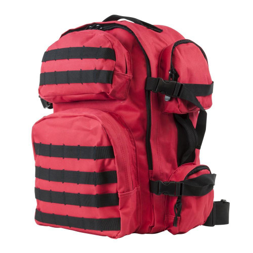 NcStar NcSTAR CBR2911 Tactical Hiking Camping Backpack, red outdoor backpack with multiple compartments and adjustable straps for hiking and camping.
