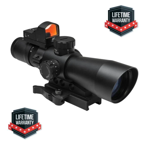 NcStar STM3942GDV2 NcSTAR STM3942GDV2 Mark Iii Tactical Mil-Dot 3-9X42 Scope With Red Dot Sight STM3942GDV2