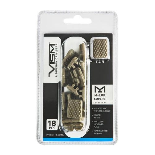 NcStar VAML1CT NcSTAR VAML1CT M-Lok Slit Covers - Tan - 18 Pack VAML1CT