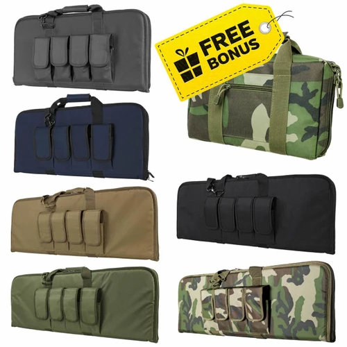 NcStar CVCP2960B-28 NcSTAR 28 or 36" Padded AR/AK Lockable Rifle Gun Case + BONUS Pistol Case CVCP2960+2903