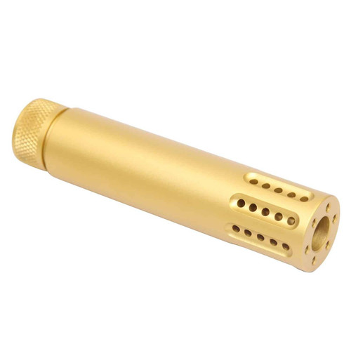  Guntec USA 1326-MB-P-GOLD Slip Over Barrel Shroud With Multi Port Muzzle Brake (Anodized Gold) 