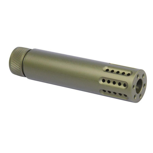  Guntec USA 1326-MB-P-GREEN Slip Over Barrel Shroud With Multi Port Muzzle Brake (Anodized Green) 