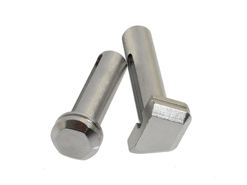 Strike Industries SI-AR-EPTP-CC Enhanced Pivot / Takedown Pins in Chrome, metallic firearm accessory components with a sleek, polished finish.