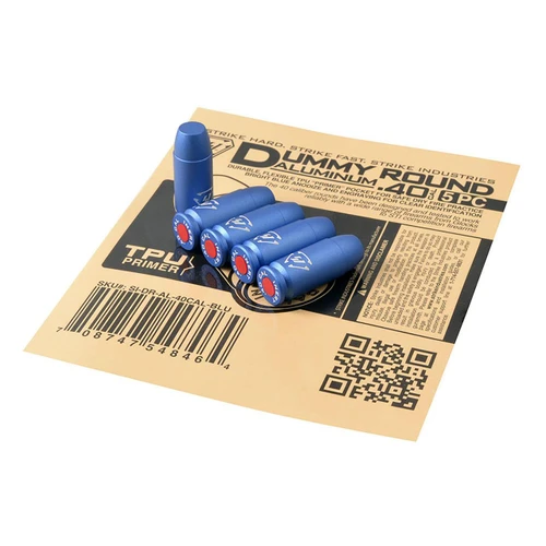 Strike Industries SI-DR-AL-40CAL-BLU Strike Industries SI-DR-AL-40CAL-BLU Aluminum Dummy Round - .40 cal - 5pcs/pk SI-DR-AL-40CAL-BLU