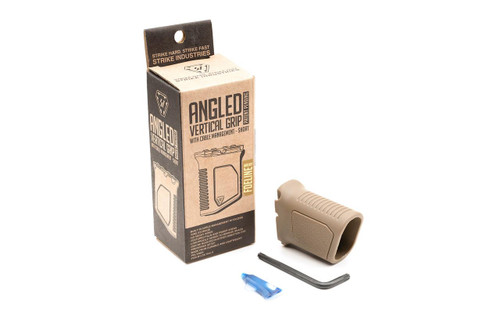 Strike Industries SI-AR-CMAG-S-FDE Strike Industries SI-AR-CMAG-S-FDE Angled Vertical Grip with Cable Management System (M-LOK) - Short in FDE SI-AR-CMAG-S-FDE