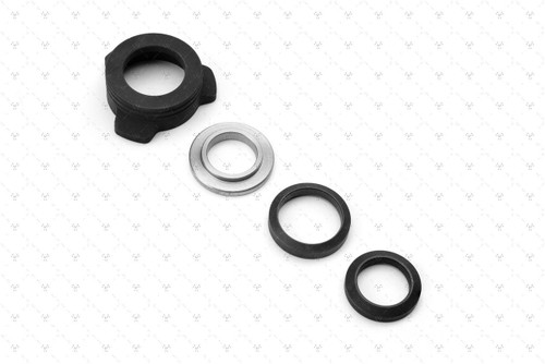 Strike Industries SI-BS-OPPRESSOR-U-BASE SI OPPRESSOR Universal 3-Lug QD Base Set, black and silver firearm accessory components for quick detach suppressor mounting.