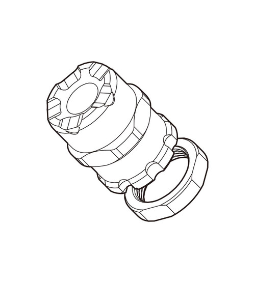 Strike Industries SI-XCOMP-TP X-Comp Thread Protector for CZ Scorpion, black threaded firearm accessory with protective cap.