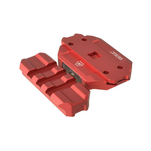 Strike Industries SI-REX-RISER-RED, REX RISER in RED, a tactical firearm accessory designed for enhanced grip and stability.