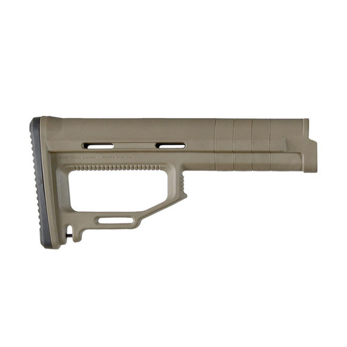 Strike Industries SI-STRIKE-MFS-FDE Modular Fixed Stock in FDE, tactical gun stock with adjustable length and ergonomic design.