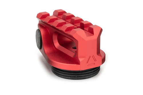 Strike Industries SI-AR-PSA-RED AR Picatinny Stock Adapter in Red, firearm accessory for attaching a stock to an AR rifle in a red anodized aluminum finish.