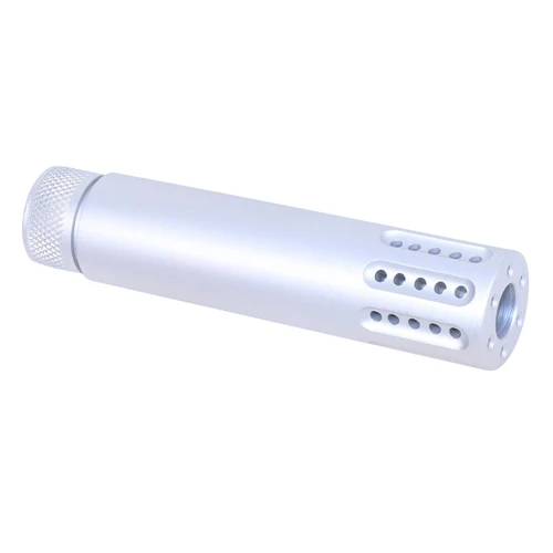 Guntec USA 1326-MB-P-CLEAR Guntec USA 223/5.56 Rifle Cal Slip Over Barrel Shroud With Multi Port Muzzle Brake (Anodized Clear) 1326-MB-P-CLEAR-C