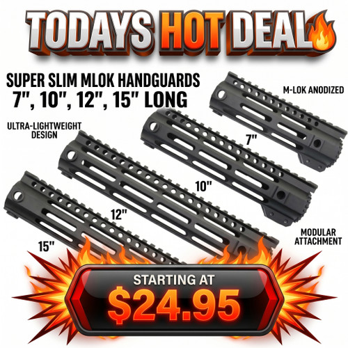 Tiger Rock Inc. 223/5.56 Rifle Super Slim MLOK Modular Handguard Rail System 7", 10", 12", 15"