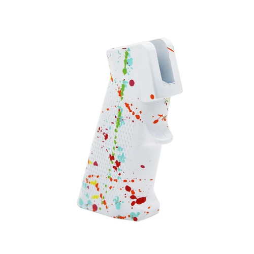 Tiger Rock Inc A2GRIPS-WHI-SPLATTER Tiger Rock Inc. A2GRIPS-WHI-SPLATTER CERAKOTE SPLATTER| AR STANDARD A2 PISTOL GRIP-BASE BRIGHT WHITE- PATTERN- RGB-RED-PNK-ORG-LEM-ZBG A2GRIPS-WHI-SPLATTER