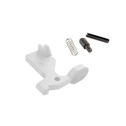 Tiger Rock Inc BC-WHI Tiger Rock Inc. BC-WHI 223/5.56 Rifle Bolt Catch Assembly Kit with Plunger, Spring & Roll Pin - Cerakote Bright White BC-WHI