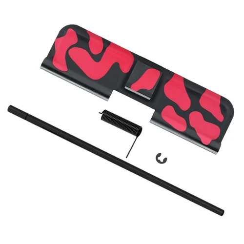 Tiger Rock Inc DC223-RED-CAM Tiger Rock Inc. DC223-RED-CAM CERAKOTE CAMO| AR-15 Ejection Port Cover | Dust Cover Assembly| Black and Red DC223-RED-CAM