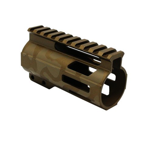 Tiger Rock Inc FML-4-BBR-CAM Tiger Rock Inc. FML-4-BBR-CAM CERAKOTE CAMO| AR-15 4" M-Lok Super Slim Free Float Handguard W/ 2" & 3" M-Lok Rail Sections| Flat Dark Earth and Burnt Bronze FML-4-BBR-CAM