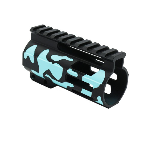  Tiger Rock Inc. FML-4-RGB-CAM CERAKOTE CAMO| AR-15 4" M-Lok Super Slim Free Float Handguard W/ 2" & 3" M-Lok Rail Sections| Black and Robins Egg 