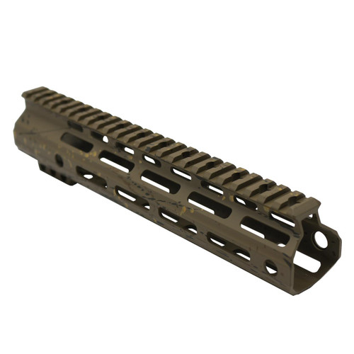  Tiger Rock Inc. FMLUS-10D-FDE-SPLATTER CERAKOTE SPLATTER| AR-15 ANGLE CUT CLAMP ON M-LOK HANDGUARD-BASE FDE- PATTERN-BBR-ODG-GOLD- MADE IN U.S.A- 10 Inch 