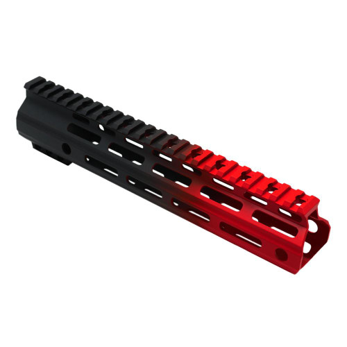  Tiger Rock Inc. FMLUS-10D-RED-GRADIENT CERAKOTE GRADIENT| AR-15 ANGLE CUT CLAMP ON M-LOK 10 INCH HANDGUARD- BLACK BASE- GRADIENT- RED -MADE IN U.S.A 