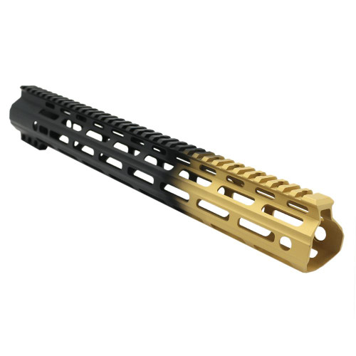 Tiger Rock Inc FMLUS-15D-GLD-GRADIENT Tiger Rock Inc. FMLUS-15D-GLD-GRADIENT CERAKOTE GRADIENT| AR-15 ANGLE CUT CLAMP ON M-LOK HANDGUARD-BASE BLACK- GRADIENT- GOLD -MADE IN U.S.A- 15 INCH FMLUS-15D-GLD-GRADIENT