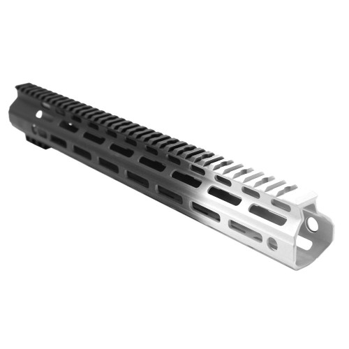 Tiger Rock Inc. FMLUS-15D-WHI-GRADIENT CERAKOTE GRADIENT| AR-15 ANGLE CUT CLAMP ON M-LOK 15 INCH HANDGUARD- BLACK BASE- GRADIENT- BRIGHT WHITE -MADE IN U.S.A 