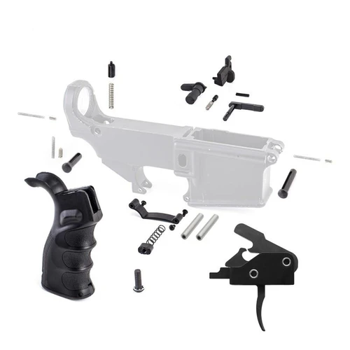 Tiger Rock Inc LPK-18-DT-WP Tiger Rock Inc. LPK-18-DT-WP 223/5.56 Rifle Lower Parts Kit w/ Drop-In Trigger, Hybrid Grip, Aluminum Trigger Guard LPK-18-DT-WP