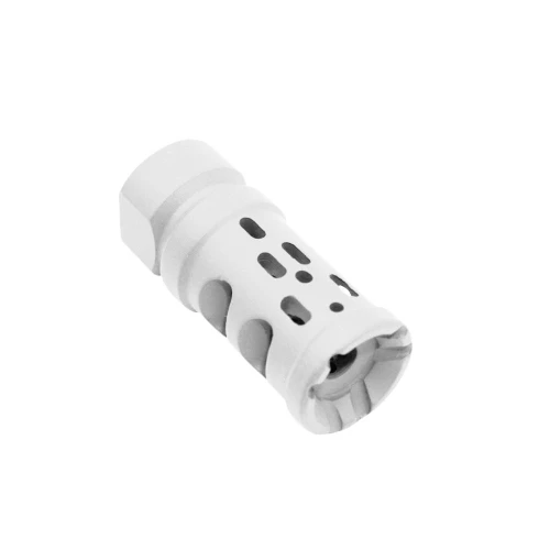 Tiger Rock Inc MBR04D-WHI Tiger Rock Inc. MBR04D-WHI AR-15/.223/5.56 Ported Muzzle Brake Compensator ½x28- Cerakote Bright White MBR04D-WHI