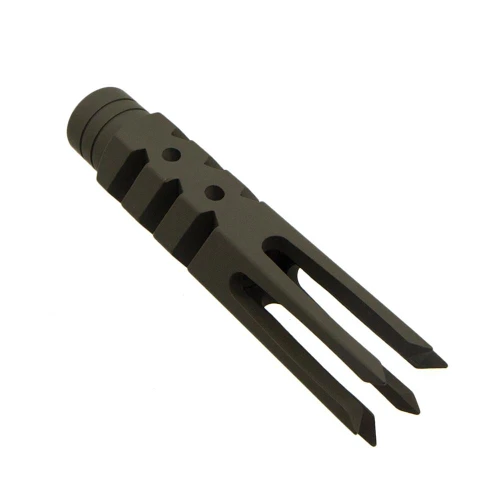 Tiger Rock Inc MBR25LONG-ODG+JN2 Tiger Rock Inc. MBR25LONG-ODG+JN2 AR-15/.223/5.56 Extended Length 4" Zombie Slayer Muzzle Brake - Cerakote ODG MBR25LONG-ODG+JN2