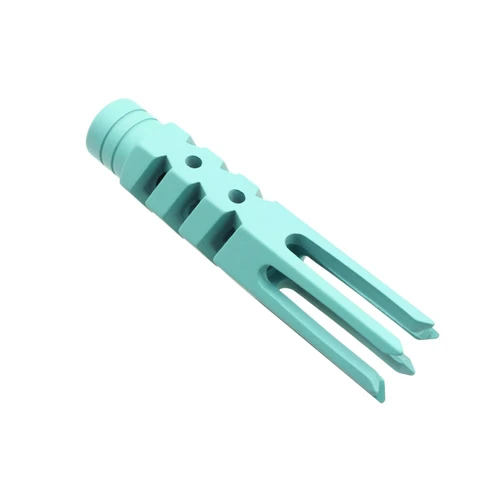 Tiger Rock Inc MBR25LONG-RGB+JN2 Tiger Rock Inc. MBR25LONG-RGB+JN2 AR-15/.223/5.56 Extended Length 4" Zombie Slayer Muzzle Brake - Cerakote Robins Egg MBR25LONG-RGB+JN2