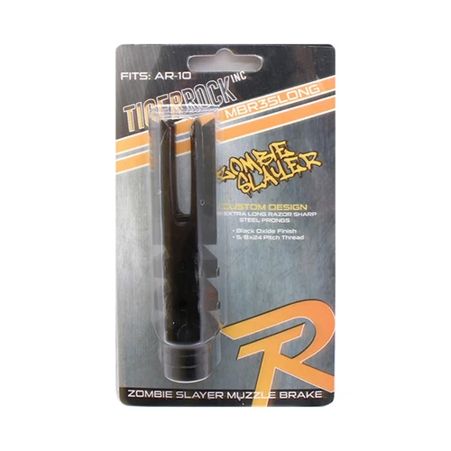 Tiger Rock Inc MBR35LONG# Tiger Rock Inc. MBR35LONG# AR-10/LR-308 Extended Length 4" Zombie Slayer Muzzle Brake Packaged MBR35LONG#
