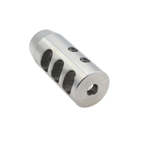 Tiger Rock Inc MBR37SL-2H Tiger Rock Inc. MBR37SL-2H AR-15/.223/5.56 Compact Stainless Muzzle Brake 1/2"x28 Pitch-Two Hole Top Port MBR37SL-2H