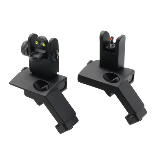 Tiger Rock Inc RS018RC Tiger Rock Inc. RS018RC Fiber Optics Flip Up 45 Degree Front & Rear Sights with Red and Green Dots RS018RC