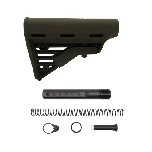Tiger Rock Inc ST002MBH-ODG+ST007M Tiger Rock Inc. ST002MBH-ODG+ST007M 223/5.56 Rifle Blackhawk Knoxx Six Position Buffer Tube Kit -Mil-Spec- 3 Ounce |Cerakote OD Green ST002MBH-ODG+ST007M