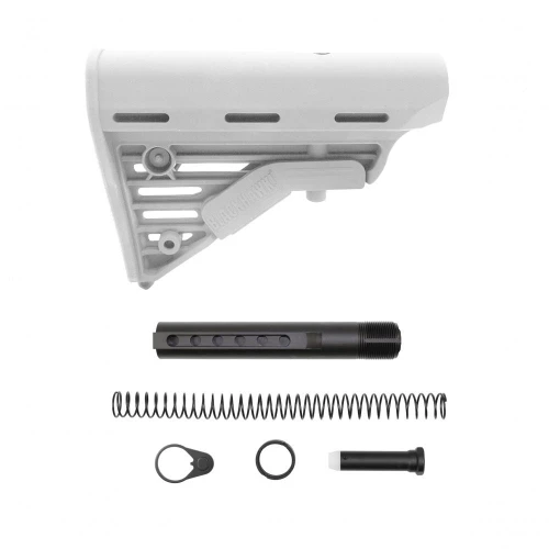 Tiger Rock Inc ST002MBH-WHI+ST007M Tiger Rock Inc. ST002MBH-WHI+ST007M CERAKOTE BRIGHT WHITE | 223/5.56 Rifle Blackhawk Knoxx Buttstock and Complete Buffer Tube Kit | Mil-Spec ST002MBH-WHI+ST007M