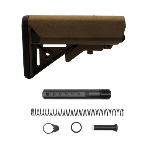  Tiger Rock Inc. ST002S-BBR+ST007M AR-15 Mil-Spec 6-Position Collapsible Buffer Tube Kit- SOPMOD Stock- Cerakote Burnt Bronze 