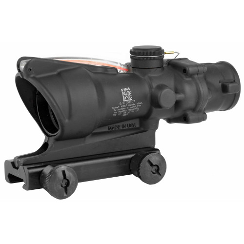 Trijicon - TA31-CH - Trijicon Acog 4x32 Red Xhr .223, black riflescope with adjustable mounting base and detailed labels.