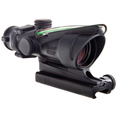 Trijicon - TA31H-G - Trijicon ACOG 4x32 Scope with Green Hs/dot Reticle, black tactical rifle scope for enhanced shooting accuracy.