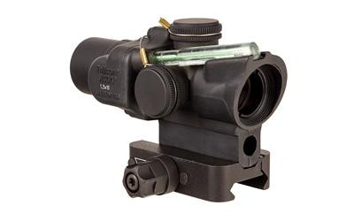 Trijicon TA44-C-400329 ACOG 1.5x16mm Green Ring Optic - Tactical Precision for Medium-Distance Engagement, black compact rifle optic with green illuminated ring, adjustment knobs, and integrated mounting base shown on a white background
