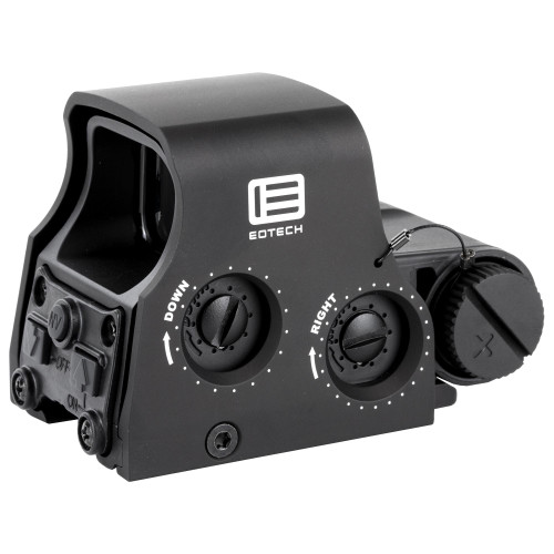 EOTECH XPS3-2 Holographic Weapon Sight, Lightweight, Compact & Versatile Optics for Law Enforcement and Hunting, close-up view of the tactical sight with adjustment knobs and reticle window