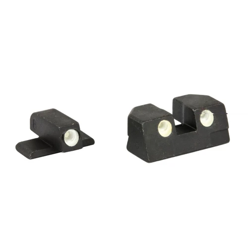 Meprolight 0101103101 Night Sights for Sig P Series 9mm/.357, self-illuminated precision shooting upgrade, black sight mounts with white luminous dots for improved target visibility in low light conditions.