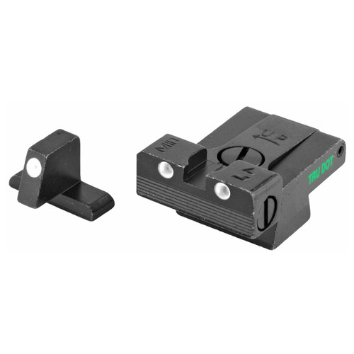 Meprolight 0215163101 Night Sights for HK USP, tactical adjustable self-illuminated sights designed for low-light accuracy, shown with mounting components.