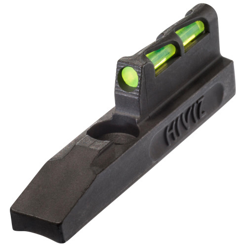 Hi-Viz LiteWave Front Sight for Ruger 22/45 LITE, black firearm sight with interchangeable green Litepipe for enhanced accuracy and visibility.