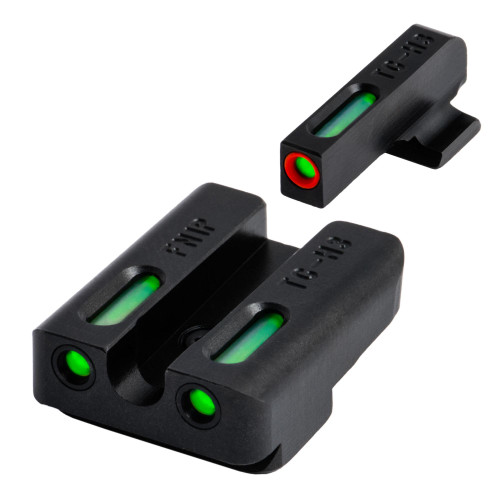 TRUGLO TFX Pro Sights - TG-TG13FN1PC, Ultimate Tritium & Fiber-Optic Technology for Day & Night Visibility, in black with green and red illuminated sights.