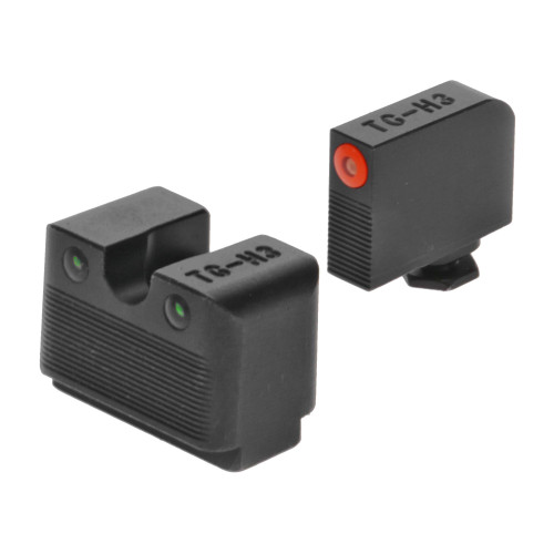 TRUGLO TG-TG231G2MC Tritium Pro Night Sights - 24/7 Ultra Bright Green Dots for Handguns, Battery-Free, Quick Focus Design, image of sight modules with green and red dots for target accuracy.