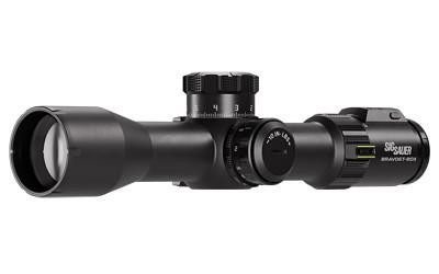 Sig Sauer SIG BRAVO 6 3-18X44 35MM FFP MRAD, tactical rifle scope with adjustable turrets, illuminated reticle, and precision graduation marks for accurate long-range shooting.