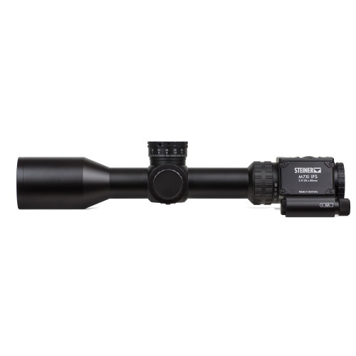Steiner M7Xi 2.9-20x Riflescope - Precision Optic with Intelligent Firing Solution and Bluetooth Connectivity, black long-range riflescope with adjustable magnification and advanced features.
