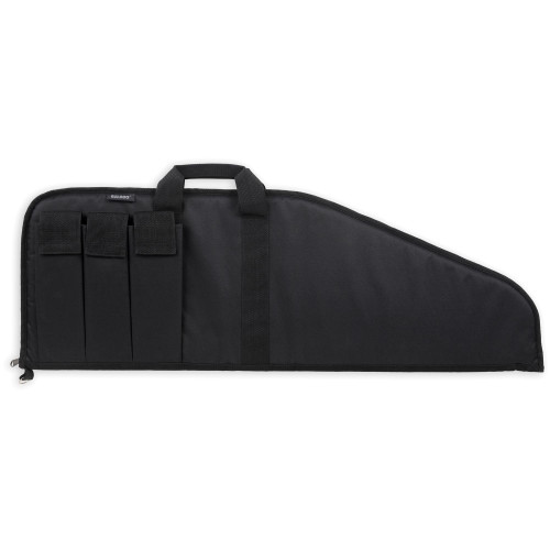 Bulldog Cases BD499-38, Water Resistant Firearm Storage Case with Extra Magazine Pouches - Durable & Heat Resistant, black firearm case with multiple pouches and carrying handle.