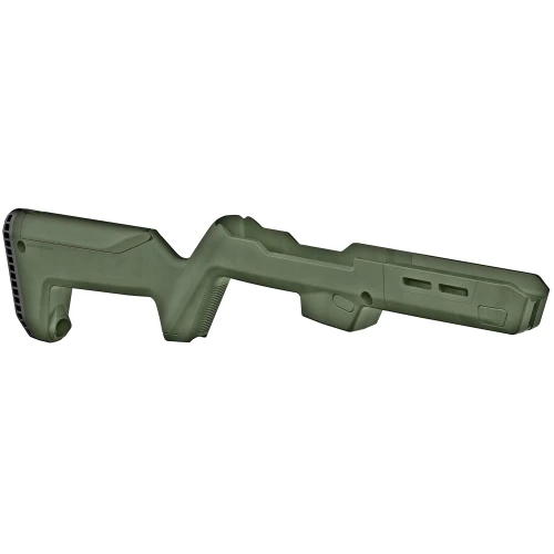 Magpul Industries MAG1076-ODG PC Backpacker Stock for Ruger PC Carbine, ergonomic and portable rifle stock with M-LOK compatibility in OD green color.