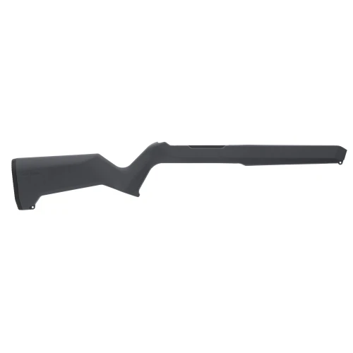Magpul Industries MOE X-22 Stock for Ruger 10/22 - Lightweight M-LOK Upgrade, Gray - Image of gray rifle stock with textured grip and M-LOK slots for modular accessories.